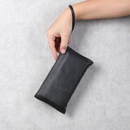 Wallets Long Wallet Cowskin Leather Casual Clutch High Quality Zipper Cell Phone Bag Coin Purses
