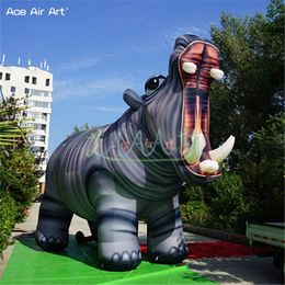 8m long (26ft) Factory Outlet Giant Lifelike Inflatable Hippo Air Blown Animal For Outdoor Advertising Event Party Decoration