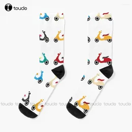 Women Socks Colourful Vespas Personalised Custom Unisex Adult Teen Youth 360° Digital Print Halloween Christmas Gift
