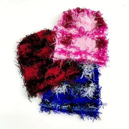Berets Fashion Street Knit Hat Tassel Balaclava Ski Mask Y2K Couple Knitted Keep Warm Beanie & Look Cool Men Women Unisex