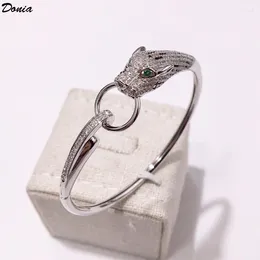 Bangle Donia Jewellery European And American Fashion Leopard Titanium Steel Inlaid Zircon Luxury Animal Bracelet