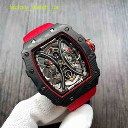 Exciting RM Wrist Watch Luxury Mens Mechanical Watch Dynamic Personality Watch Fully Hollowed Out the Dial Manufacturing Case Is Made of Tpt Carbon Fib