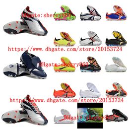 Soccer shoes FG mens cleats football boots scarpe calcio Blue white black Plating Sole Knit