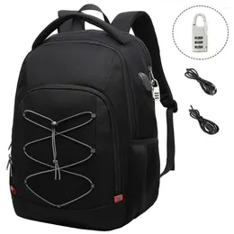 Backpack XQXA Business Travel Women Men 14" 15.6" 17" Inches Laptop Bag With Anti-theft Lock USB Charging Port &