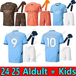 Adult suit HAALAND soccer jersey 24 25 GREALISH DE BRUYNE PHILLIPS MAHREZ MANS CITIES FODEN 2024 football shirt uniforms men kids kit ALVAREZ RODRIGO Winners TOPS