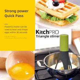 Kitchen Automatic Pan Stirrer Cooking Electric Auto Whisk Stirrer Crazy Stick Blender Utensil Triangle Egg Beater Food Mixer