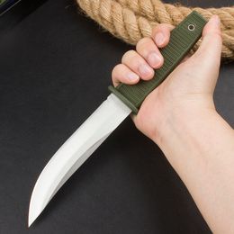 1Pcs New Survival Straight Knife 440C Satin Drop Point Fine Edge Blade ABS Handle Outdoor Camping Hiking Fixed Blade Rescue Knives