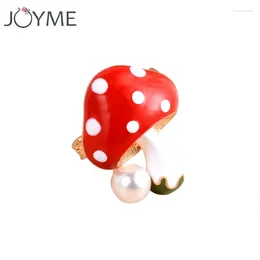 Brooches 3 Colors Fresh Vegetables Mushroom Brooch Enamel Pearl Yellow Blue Red Baby Hat Gifts Pins Broches Brosche Kids Jewelry