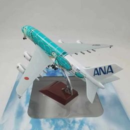 Aircraft Modle 20CM alloy metal Japan Airlines ANA Airbus A380 cartoon turtle aviation aircraft model Aeroplane model painting Aeroplane toy s24520899
