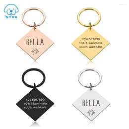 Dog Tag Pet ID Personalised Puppy Cat Kitten Dogs Collar Accessories Name Message Customised Stainless Steel