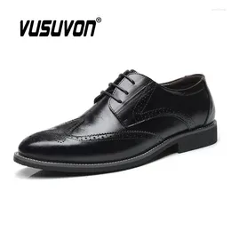 Casual Shoes Big Size 6-12.5 Handmade Mens Wingtip Derby Black Genuine Leather Brogue Dress Flats Classic Business Formal Loafers