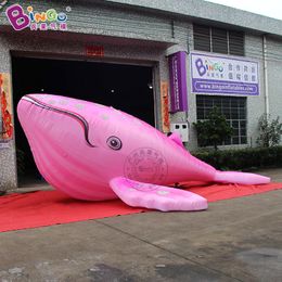 Factory direct sales Oxford cloth pink whale inflatable model ocean park mall bar inflatable model props