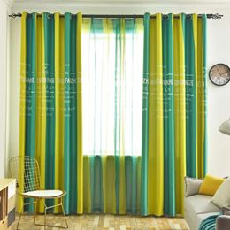 Curtain Nordic INS Modern Minimalist Style Bar English Letter Finished Personalized Blackout Curtains For Living Dining Room Bedroom