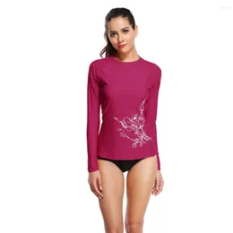 Women's Swimwear Womens Long Sleeve Rash Guard UPF 50 Swim Shirts Surf Swimsuit Tops