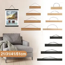 Frames Magnetic Poster Frame Hanger 21/31/41/51cm Wooden Po Picture Scroll Painting Artwork Holder DIY Home Wall Hanging Decoration