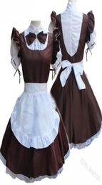 Casual Dresses Cute Maid Cosplay Costume Lolita Dress Short Sleeves Color Blocked Waitress Pinafore Outfit Halloween For Girls Plu1332851