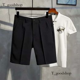 Men Summer Shorts Korean Fashion Business Casual Chino Office Trousers Cool Breathable Clothing Solid Colour 8D8