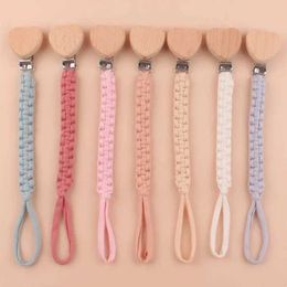 Pacifier Holders Clips# Handmade woven baby pacifier dummy pacifier chain handmade wooden pacifier soft cushion clip baby cotton clothes rack chain d240521