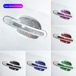 8Pcs Universal Car Door Handle Sticker Decal Warning Auto Strip Driving Safety Decor Bling Diamond Car Accessories for Women 240520