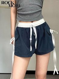 Women's Shorts Rockmore Casual Workwear Korean Oversize Women Y2K Aesthetic Short Pants Coquette Streetwear Patchwork Wide Leg Clothes
