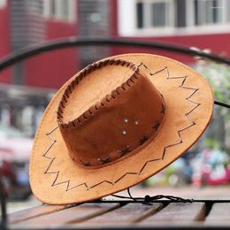 Berets 1PC Women Men Suede Hat Wild West Cap Fashion Fancy Cowgirl Cowboy Hats Western Headwear Unisex Polyester