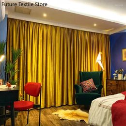 Curtain Golden Flash Velvet Thick Curtains For Living Room Bedroom Shading Restaurant Balcony Floating Window Villa Customization