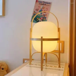Table Lamps Nordic Designer Zen Wood LED Desk Modern Glass Study Bedside Light Living Dining Room Home Decor Lighting Fixtures