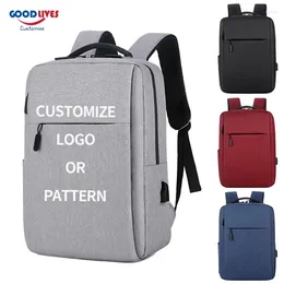 Backpack Personalise Business Man Laptop Men School Bags For Teenager Splash-proof Nylon Backpacks With USB Women Bag Gifts