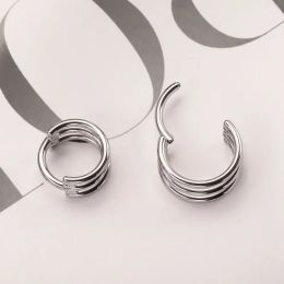 G23 Titanium Three Layer Hollow Hinged Nose Ring 16G Clicker Ear Cartilage Tragus Helix Piercing High Quality Body Jewellery