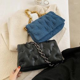 Shoulder Bags Chain PU Leather Hand For Women 2024 Designer Vintage Small Bag Brand Trending Handbags And Purses Underarm