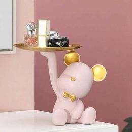 Action Toy Figures Bearbick Violet Bear Key Tray Holder Phone Storage Picture Doll Craft House Decorative Gift H240521