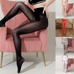 Women Socks Sexy Oil Shiny Pantyhose Ultrathin Elastic Smooth Long Stockings High Waist Slim Glossy Tights Female Temptation