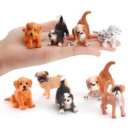 Novelty Games Simulated Miniature Animals Action Figure Cute Pet Dog Figurines Kids Toys Gift Diy Cake Decoration Lovely Models Farm Figures Y240521