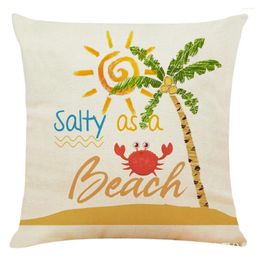 Pillow Colourful Sun & Beach Printed Cotton Cover Linen Chair Sofa Bed Car Room Home Dec Wholesale MF459