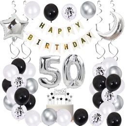 50th Birthday Decorations For Woman Men Adult Party Set 50 Years Old Happy Birthday Banner 50 Birthday Anniversary Supplies