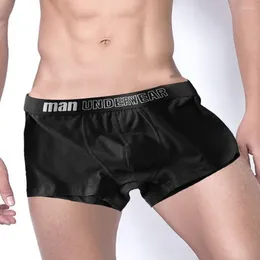 Underpants Men Boxers Mid-Rise Elastic Waistline 3D Cutting Shorts Simple Letter Print U Convex Male Briefs Intimate Wear