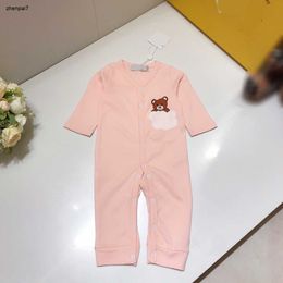 Top designer Baby bodysuit Chest doll pattern print comfortable kids jumpsuits Size 73-90 CM Solid Colour cotton children rompers Aug30