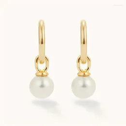 Stud Earrings Bohemian Style Cute Freshwater Pearl Copper18K Gold Plated Hoops Vintage Luxury Ear Clasps For Women And Men