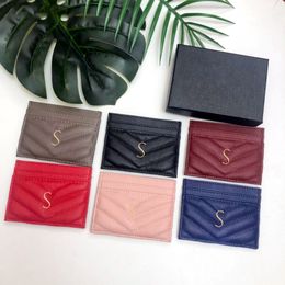 Designer Luxury Genuine Leather Purse card holder wallet Men famous Women's Holders fashion Coin Black Lambskin Mini Wallets Key c 265a