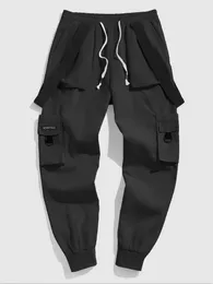 Men's Pants Strap Design Beam Feet Cargo