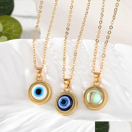 Pendant Necklaces Turkish Symbol Evil Blue Eyes Necklace Resin Bead Women Men Lucky Choker Charm Gift Drop Delivery Jewellery P Dhgarden Dhzw6