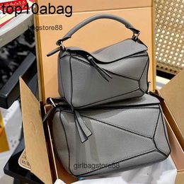 loewebags Designer 2023 Bag Lychee Bags Large Puzzle Girl Spain Pattern Purse Capacity Splice Line Geometric Fashion Leather Handbags 3yx2