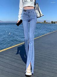 Women's Jeans 2024 Vintage Boyfriend Mom Women Flared Woman High Waist Wide Leg Pants Stretch Fashion Tight Washde Denim Trousers For Fe