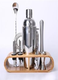 Bartending Cocktail Shaker Bartender Kit Shakers Stainless Steel 12piece Bar Tool Set With Stylish Bamboo Stand260u1275717