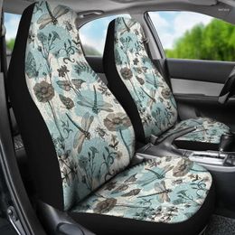 Car Seat Covers Floral Dragonfly - Set Of 2 | Universal Fit Protectors For SUV And Bucket Seats