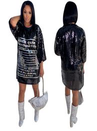 Colorful Bling Sequins Dress Women Fashion Crew Neck Hip Tops Tunic Dresses Ship9786651