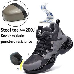 SUADEX Ankle Work Safety Shoes Men Steel Toe Cap Casual Male Safety Boots Work Indestructible Shoes Puncture-Proof Work Sneakers