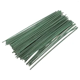 Decorative Flowers 100 Pcs Green Flower Stem Material DIY Supplies Fake Stems Floral Wires Artificial Support