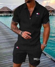Mens Designer Short Tracksuits Summer Plus Size 3XL Luxury Two Piece Set Spring Brand Printed Outfits Cotton Blend Sleeve Polo T-shirt And Shorts Sports Suit33
