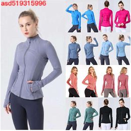 LU-088 2023 Yoga Womens LL Define Workout Sport Coat Fiess Jacket Sports Quick Dry Activewear Top Solid Zip Up Sweatshirt Sportwear Hot Sell